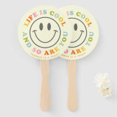 Das Leben ist Cool glücklich lächelnd Gesicht Emoj Fächer (Vorne und Hinten)