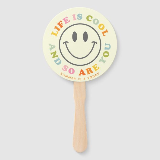 Das Leben ist Cool glücklich lächelnd Gesicht Emoj Fächer (Vorderseite)