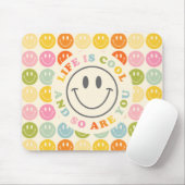 Das Leben ist Cool glücklich lächelnd Gesicht Emoj Mousepad (Mit Mouse)