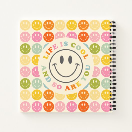 Das Leben ist Cool glücklich lächelnd Gesicht Emoj Notizblock (Rückseite)