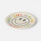 Das Leben ist Cool glücklich lächelnd Gesicht Emoj Pappteller (Schrägansicht)