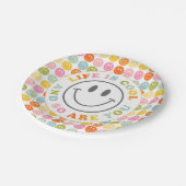 Das Leben ist Cool glücklich lächelnd Gesicht Emoj Pappteller (Schrägansicht)