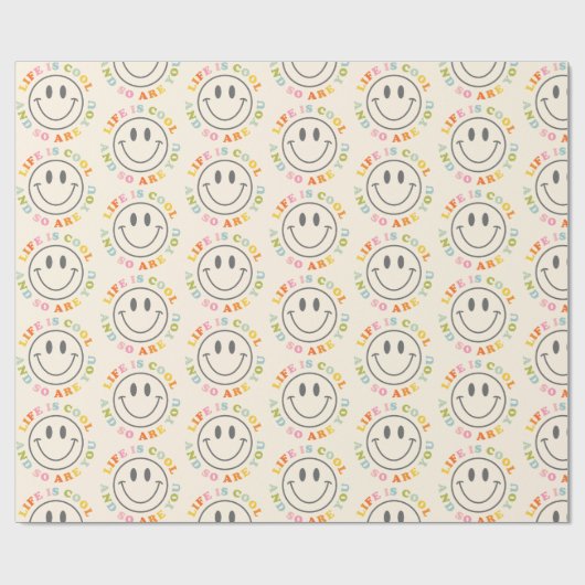 Das Leben ist Cool und lächelt. Geschenkpapier (Flach)