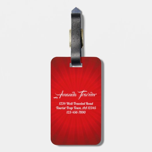 Das Leben ist das Bestste Abenteuer Gepäckanhänger (Rückseite vertikal)