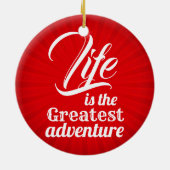 Das Leben ist das Bestste Abenteuer Keramikornament (Hinten)