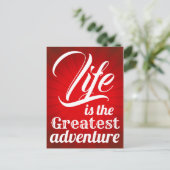 Das Leben ist das Bestste Abenteuer Postkarte (Stehend Vorderseite)