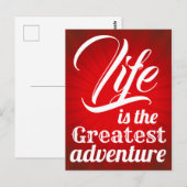 Das Leben ist das Bestste Abenteuer Postkarte (Vorne/Hinten)