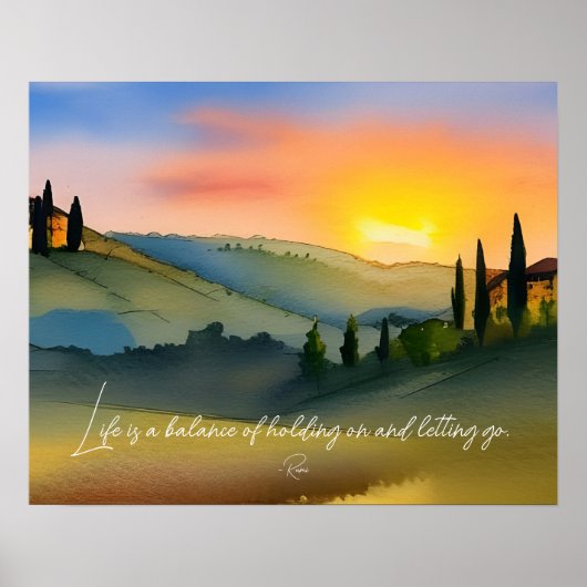 Das Leben ist das Gleichgewicht, das Rumi zitiert Poster (Vorne)