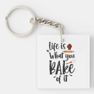 Das Leben ist das, was du backst, Funny Cooking Ge Schlüsselanhänger