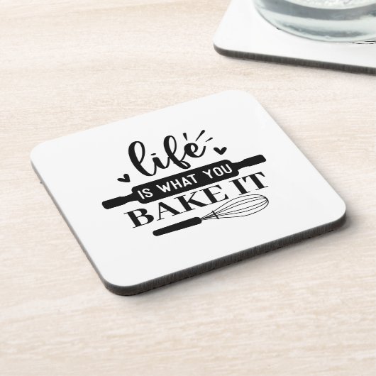 Das Leben ist das, was du backst Getränkeuntersetzer (Linke Seite)