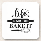 Das Leben ist das, was du backst Getränkeuntersetzer (Vorderseite)