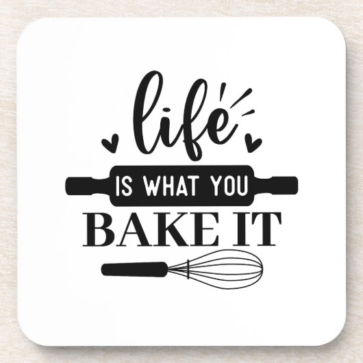 Das Leben ist das, was du backst Getränkeuntersetzer (Vorderseite)