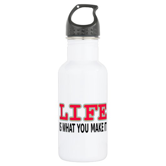 Das Leben ist das, was man macht Edelstahlflasche (Vorderseite)