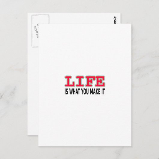 Das Leben ist das, was man macht Postkarte (Vorne/Hinten)