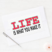 Das Leben ist das, was man macht Rechteckiger Aufkleber (Umschlag)
