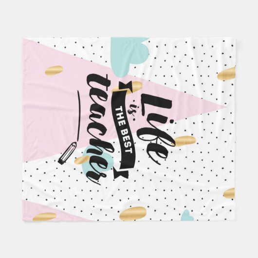 Das Leben ist der beste Lehrer Fleecedecke (Vorderseite (Horizontal))