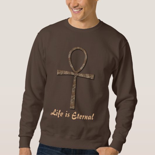 Das Leben ist der ewige alte ägyptische Ankh Sweatshirt (Vorderseite)