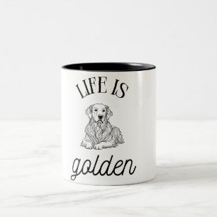 Das Leben ist die Golden Minimlist Schwarz-weiß Co Zweifarbige Tasse