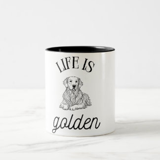 Das Leben ist die Golden Minimlist Schwarz-weiß Co Zweifarbige Tasse