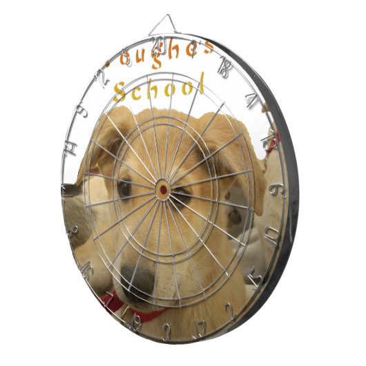 "Das Leben ist die gründlichste Schule" Hundekunst Dartscheibe (Vorderseite rechts)