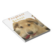 "Das Leben ist die gründlichste Schule" Hundekunst Notizblock (angewinkelt)