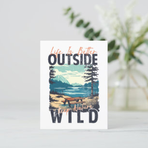 Das Leben ist draußen besser - Naturerlebnis Postkarte