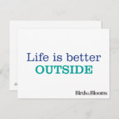 Das Leben ist draußen besser Postkarte (Vorne/Hinten)