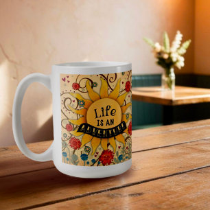 Das Leben ist ein Abenteuer, das Zitat Inspiriere. Kaffeetasse