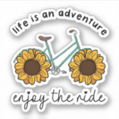 Das Leben ist ein Abenteuer geniessen Aufkleber (Vorderseite)