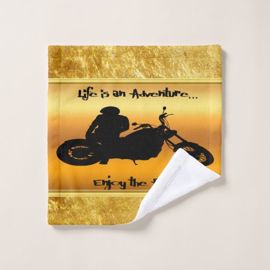 Das Leben ist ein Abenteuer genießen Sie die Fahrt Badhandtuch Set (Waschlappen)