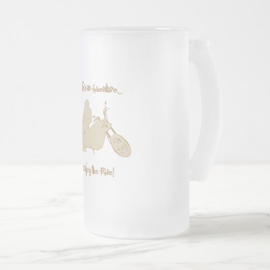 Das Leben ist ein Abenteuer genießen Sie die Fahrt Mattglas Bierglas (VorderseiteRechts)