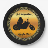 Das Leben ist ein Abenteuer genießen Sie die Fahrt Pappteller (Vorderseite)