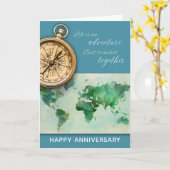 Das Leben ist ein Abenteuer | Glückliche Jubiläums Karte (Gelbe Blume)