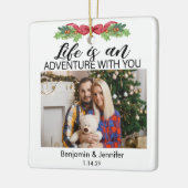 Das Leben ist ein Abenteuer mit dir Foto. Keramikornament (Links)