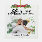 Das Leben ist ein Abenteuer mit dir Foto. Keramikornament (Rückseite)