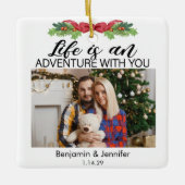 Das Leben ist ein Abenteuer mit dir Foto. Keramikornament (Vorderseite)