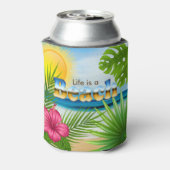 Das Leben ist ein Beach Design Dosenkühler (Kanne Rückseite)