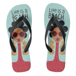 Das Leben ist ein Beach Flip Flops Badesandalen