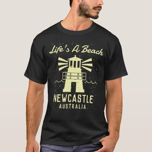 Das Leben ist ein Beach Newcastle Australien Gelbe T-Shirt (Vorderseite)