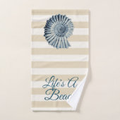 Das Leben ist ein Beach Spiral Blue Seashells Badhandtuch Set (Handtuch)