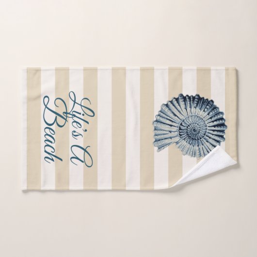 Das Leben ist ein Beach Spiral Blue Seashells Badhandtuch Set (Handtuch)