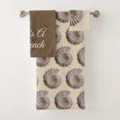 Das Leben ist ein Beach Spiral Tan Seashells Badhandtuch Set (Insitu)
