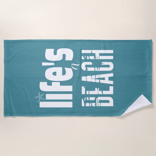 Das Leben ist ein beflissener Aquamariner Hintergr Strandtuch (Vorderseite)