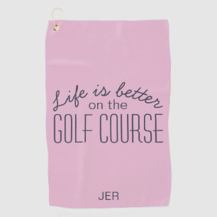 Das Leben ist ein besserer Golfkurs Zitat Rosa Golfhandtuch