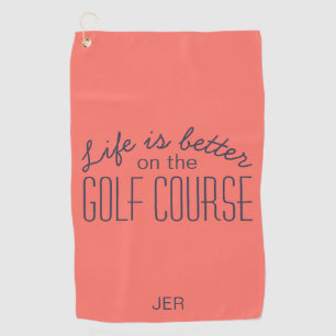 Das Leben ist ein besseres Golf-Zitat-Korridor   S Golfhandtuch
