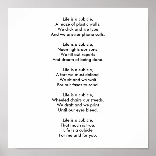 Das Leben ist ein Büro. Poster (Vorne)