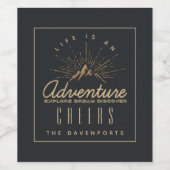 Das Leben ist ein Erlebnisberg mit den goldenen So Weinetikett (Einzelnes Label)