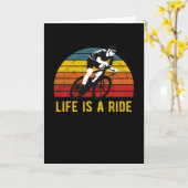 Das Leben ist ein Fahrradfahrer Vintages Fahrrad Karte (Gelbe Blume)