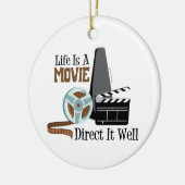 Das Leben ist ein Film Keramik Ornament (Links)