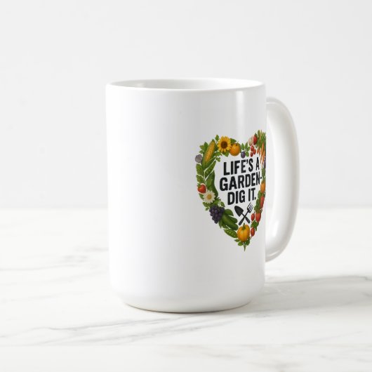 Das Leben ist ein Garten Kaffeetasse (VorderseiteRechts)